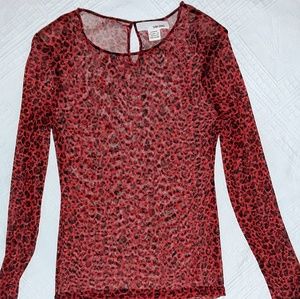 Leopard print sheer top